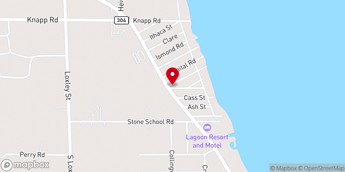 Map showing location of Old Stone Church