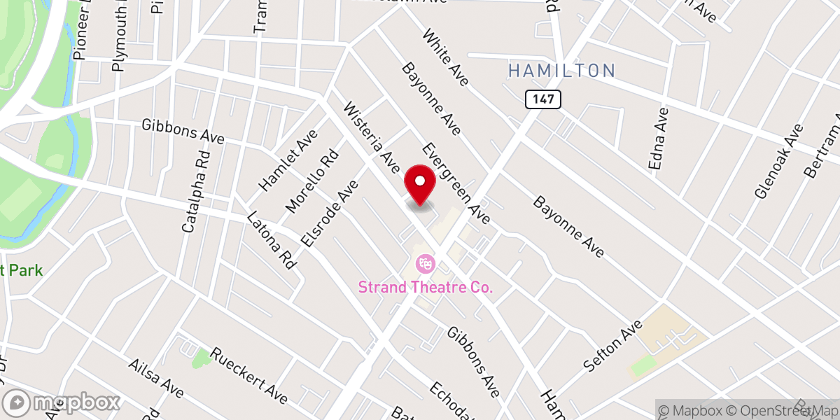 Map showing location of New Unity Baptist Church