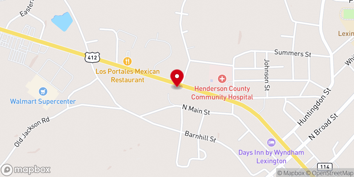 Map showing location of Lexington Henderson County