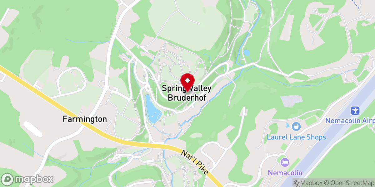 Map showing location of Spring Valley Bruderhof Community