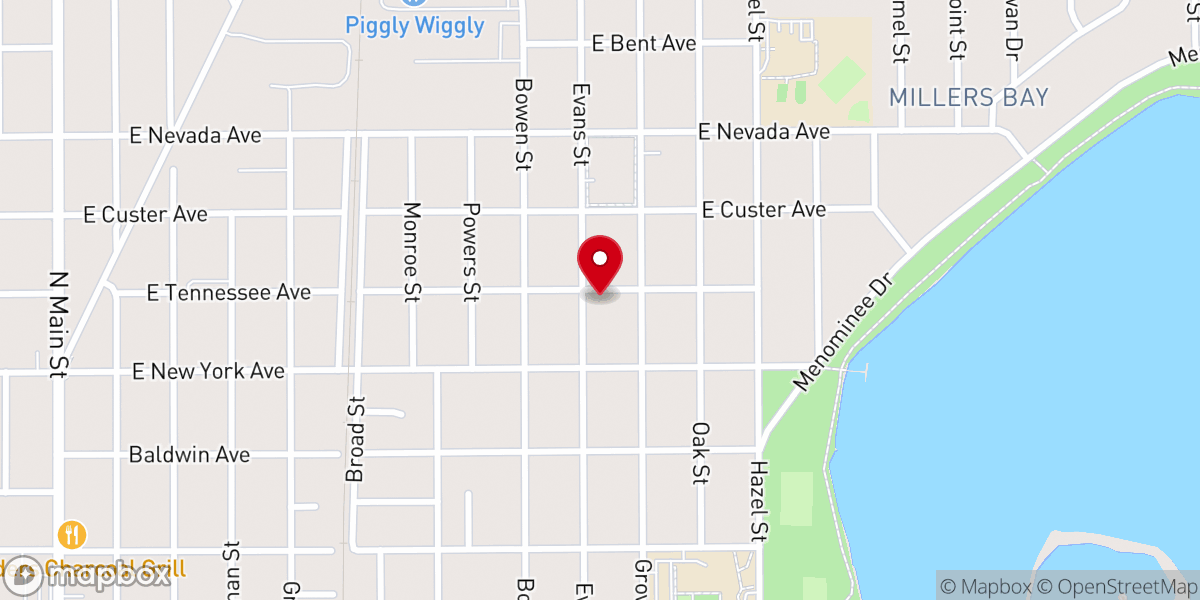 Map showing location of Bethel Worship Center