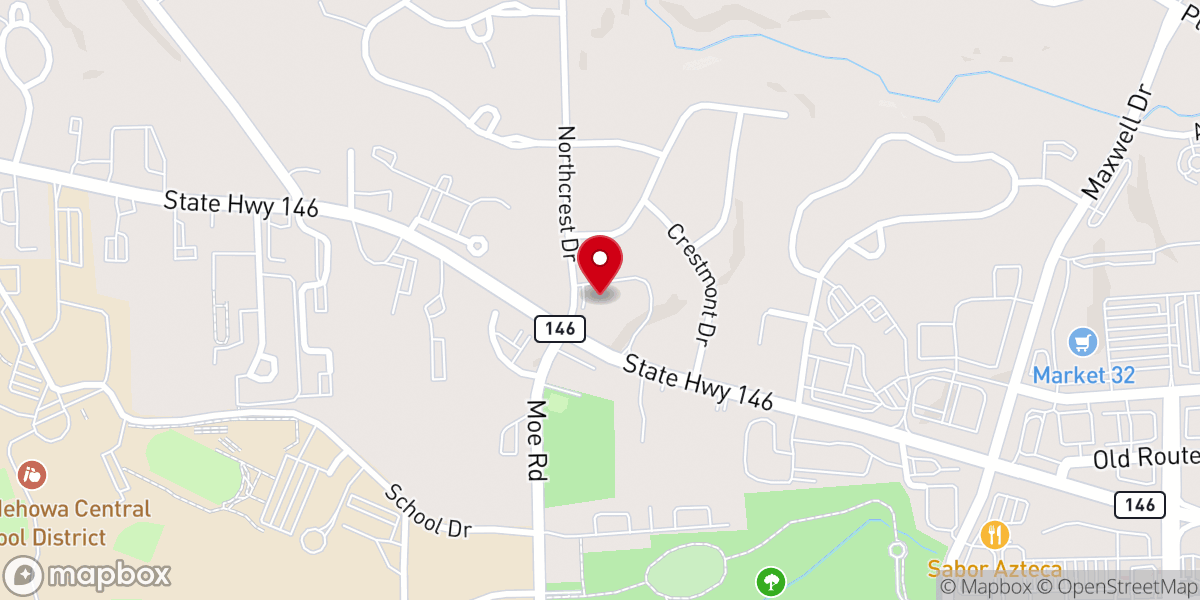 Map showing location of Prince of Peace Lutheran Church
