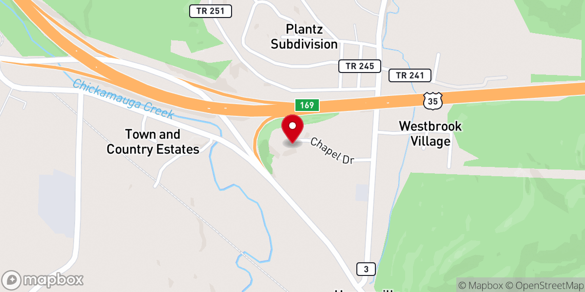 Map showing location of Chapel Hill Church of Christ