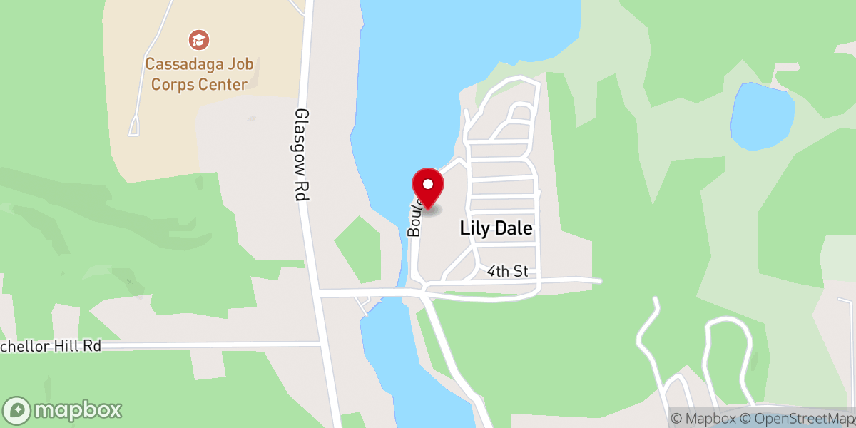 Map showing location of National Spiritualist Association of Churches