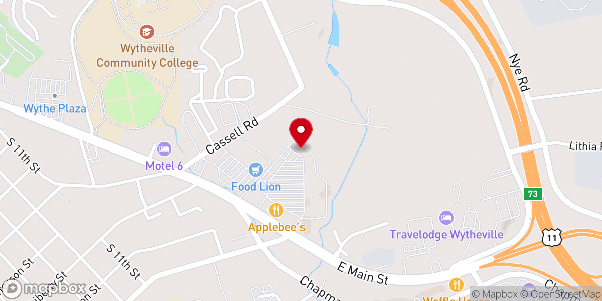 Map showing location of Faith Free Will Baptist Church