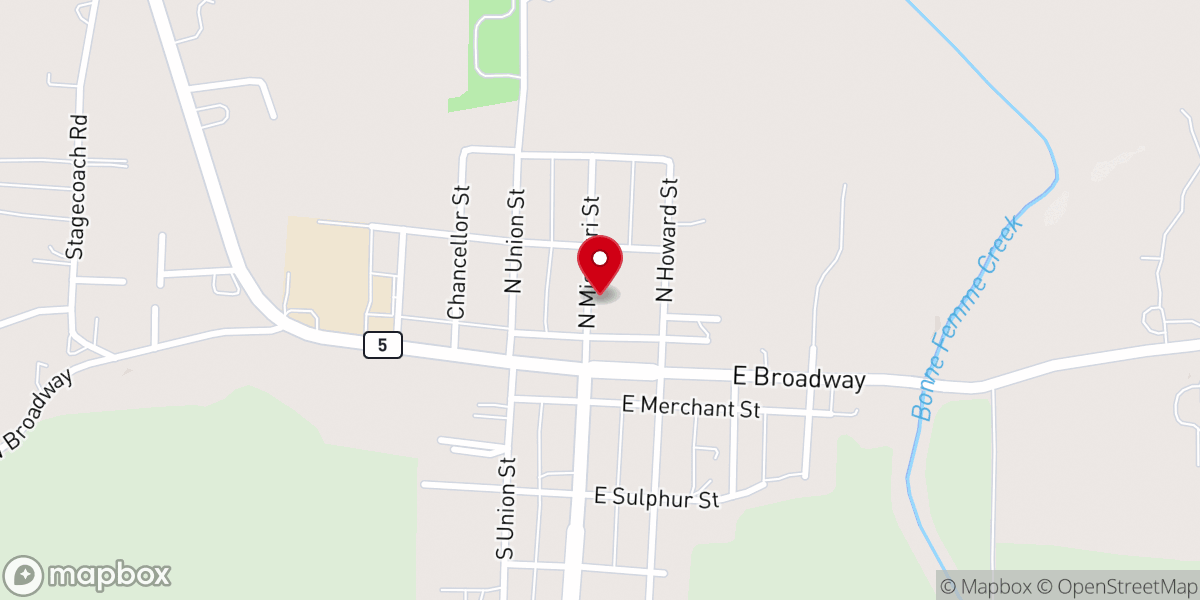 Map showing location of New Franklin United Methodist Church