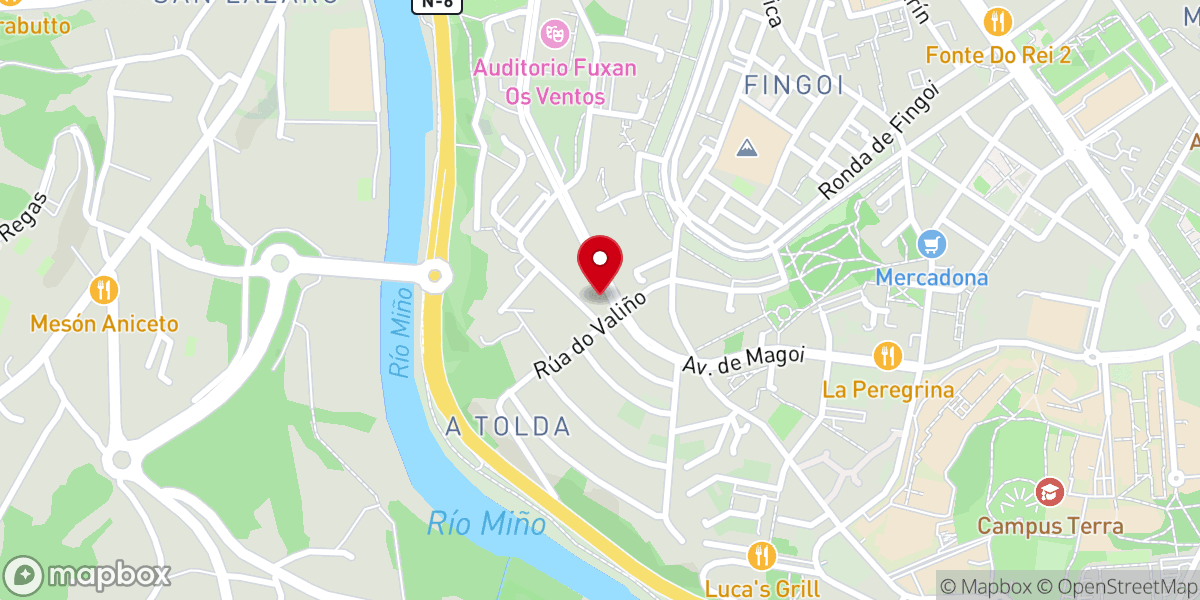 Map showing location of Iglesia del Buen Pastor