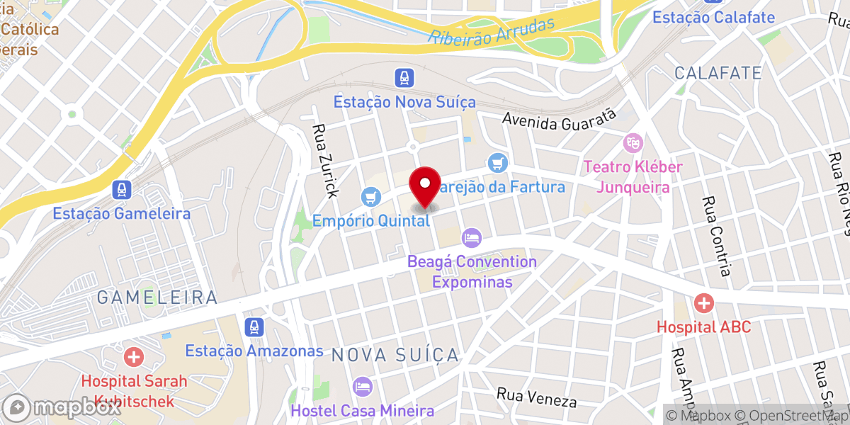 Map showing location of 1a Igreja de Cristo de BH