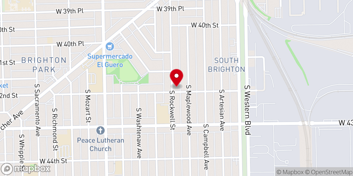 Map showing location of Nueva Vida Brighton Park