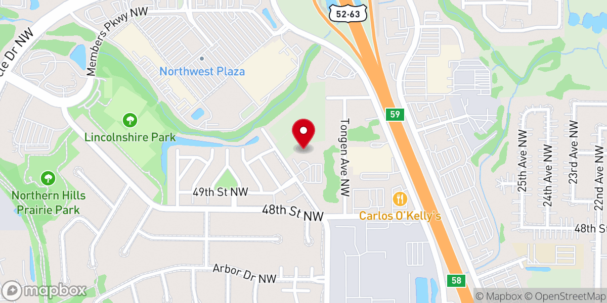 Map showing location of Rochester Covenant Church