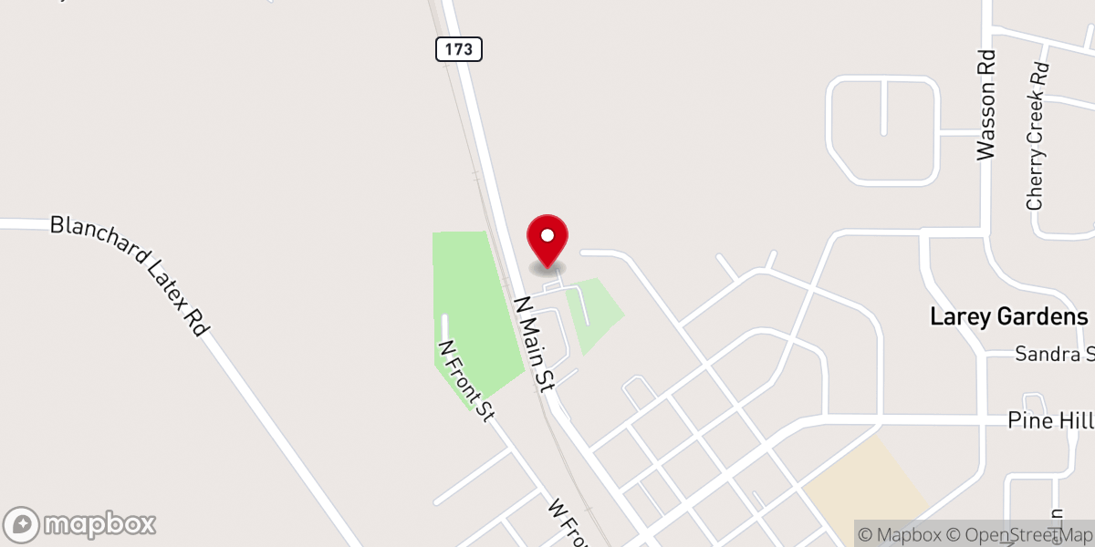 Map showing location of Blanchard Church of the Nazarene