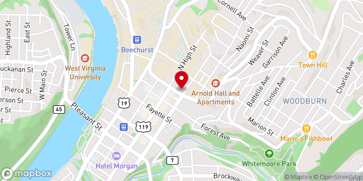Map showing location of Trinity Episcopal Church