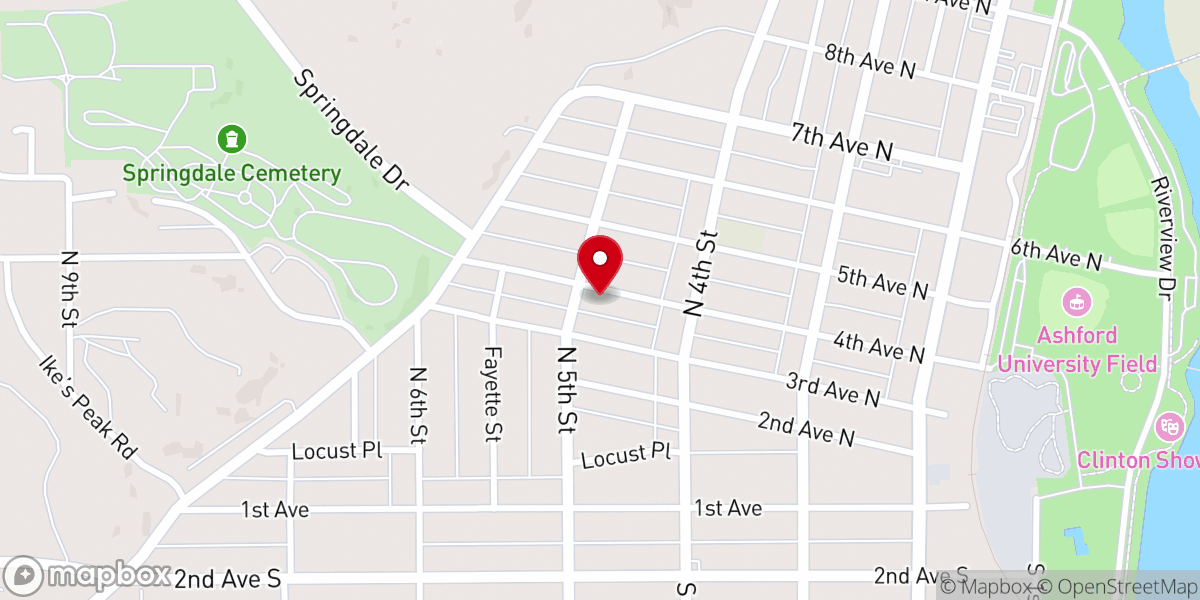 Map showing location of Apostolic Temple of Victory