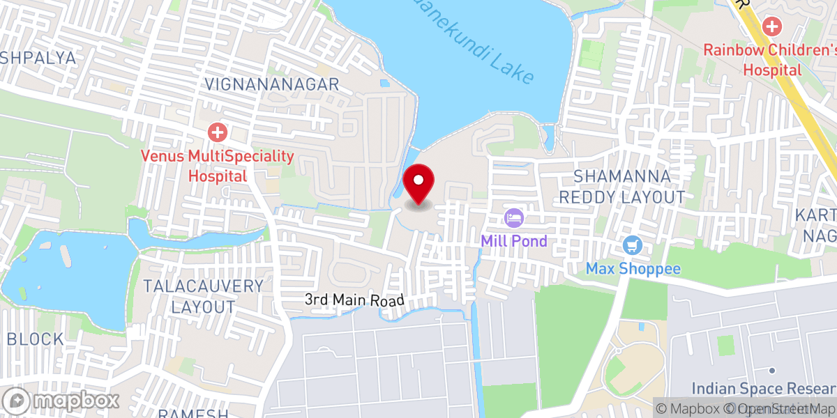 Map showing location of St. Mary's Church, Basavanagar, Kaggadasapura