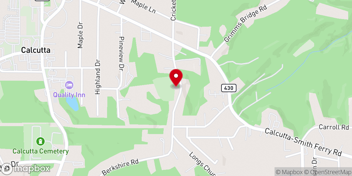 Map showing location of Longs Run Trinity Presbyterian Church