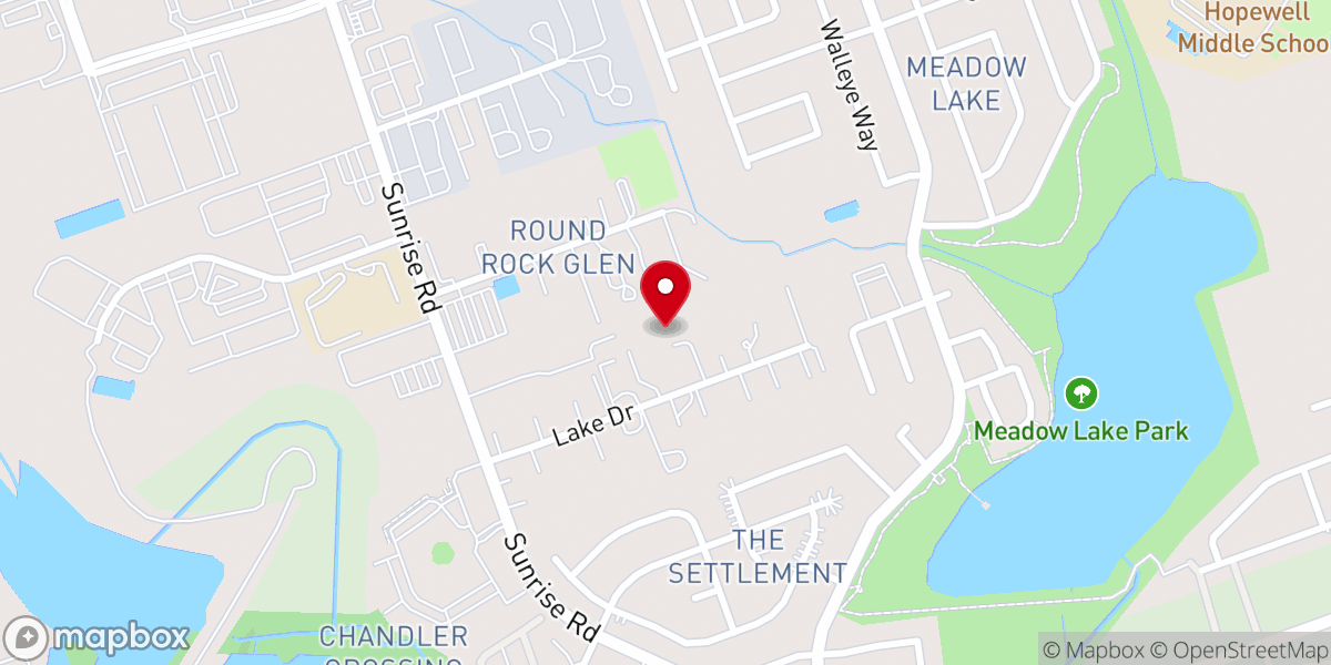 Map showing location of Jehovah Jireh Worship Center