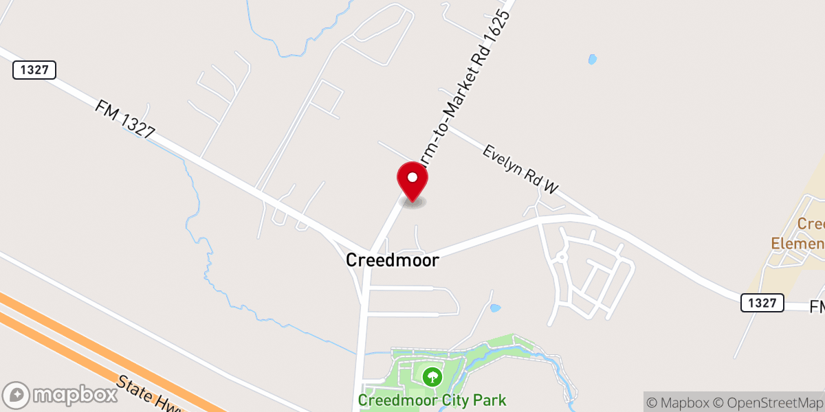 Map showing location of Creedmoor Union Church