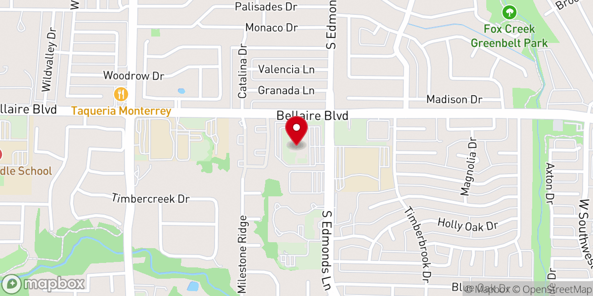 Map showing location of Westside Baptist Church