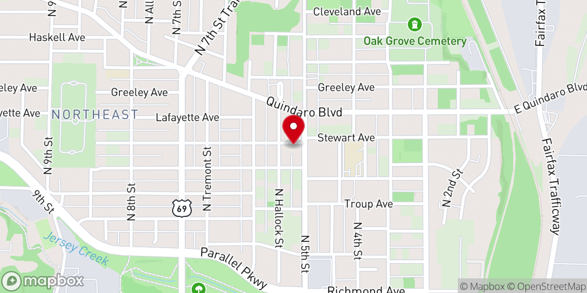 Map showing location of Strangers Rest Baptist Church