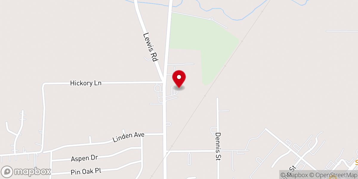 Map showing location of State Route 38 church of Christ