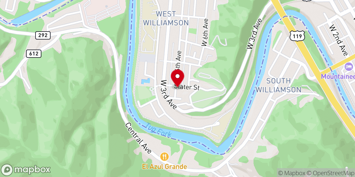 Map showing location of Calvary Baptist Church