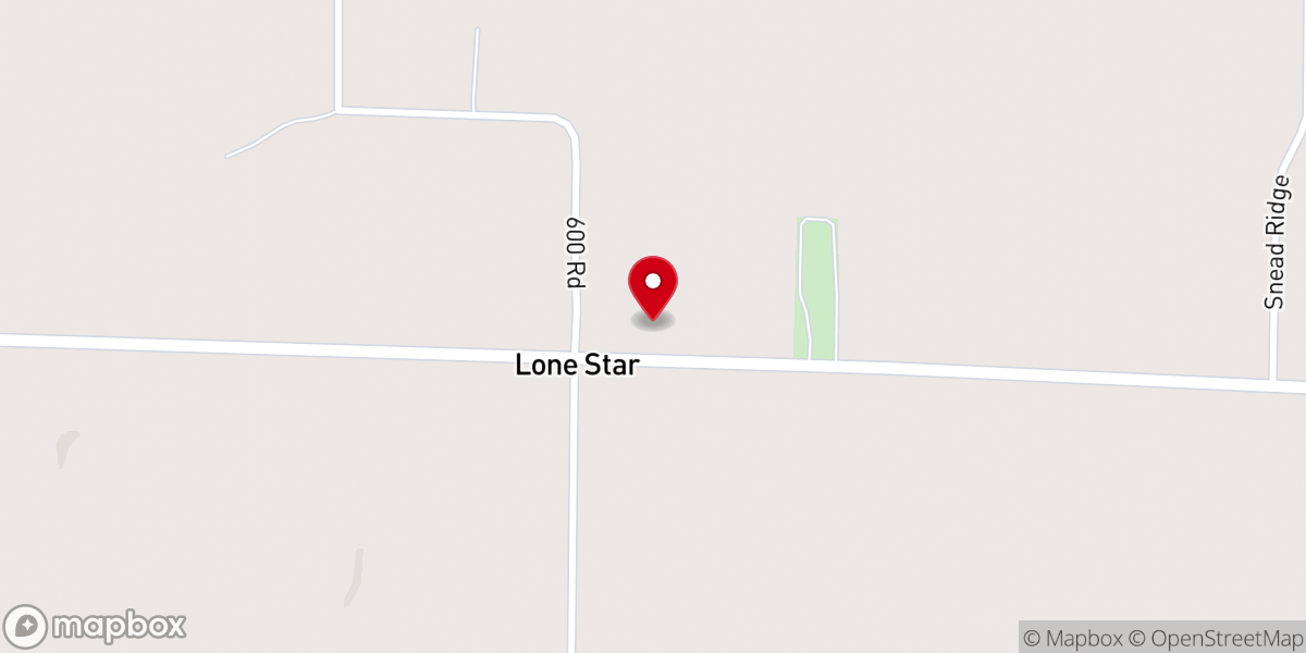 Map showing location of Lone Star Church