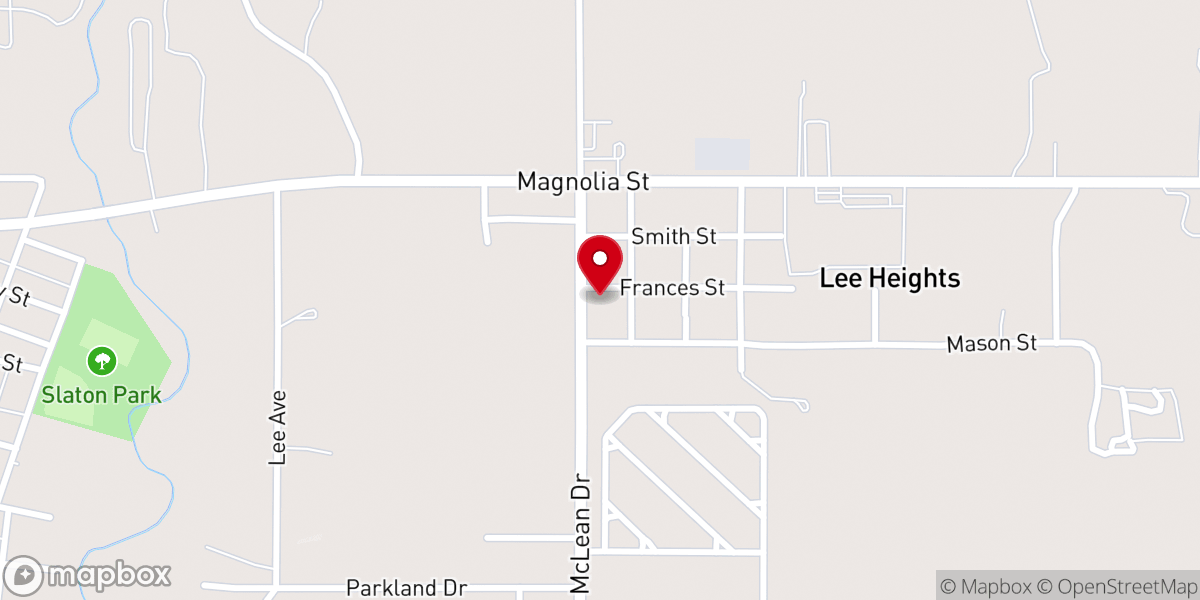 Map showing location of Sunset View Baptist Church