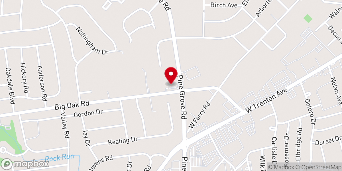 Map showing location of St John's Evangelical Lutheran