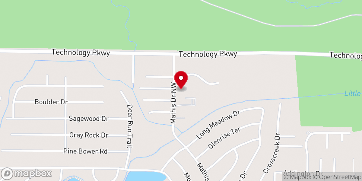 Map showing location of Cornerstone Church