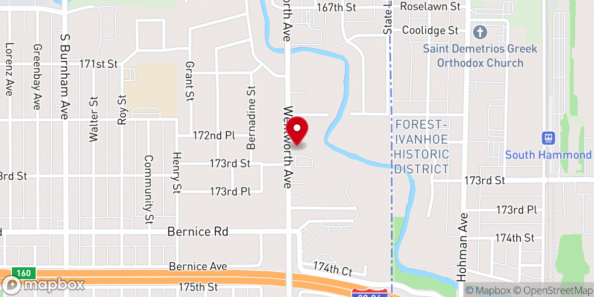 Map showing location of Lansing Church of Christ