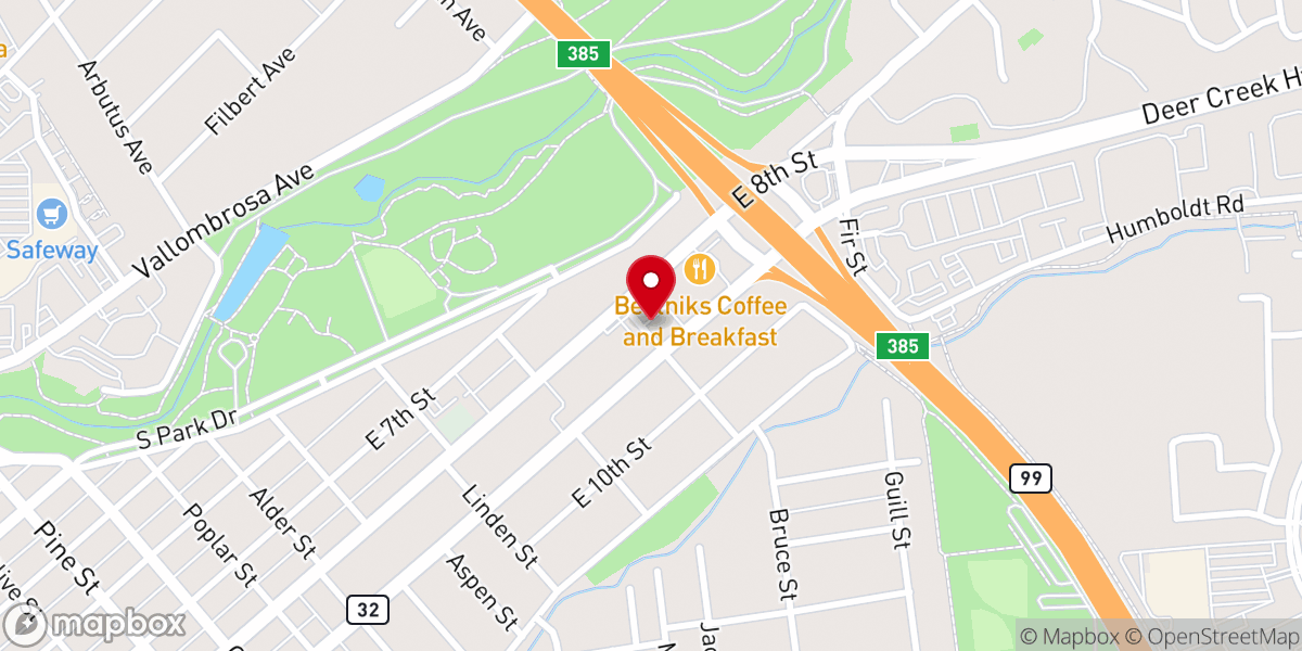Map showing location of Abide Church of Chico