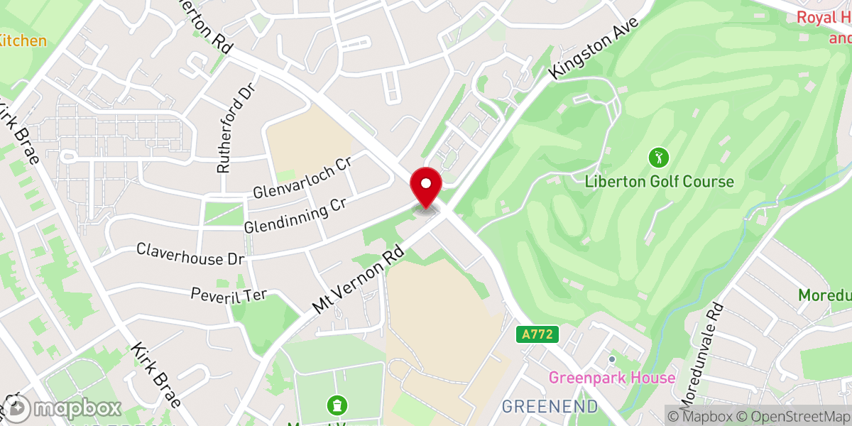 Map showing location of Liberton Northfield Parish Church