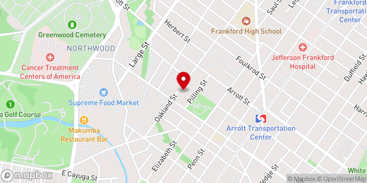 Map showing location of New Creature Baptist Church