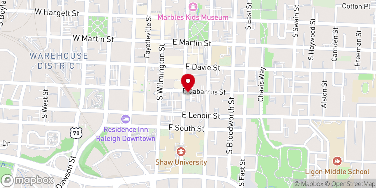 Map showing location of Tupper Memorial Baptist Church