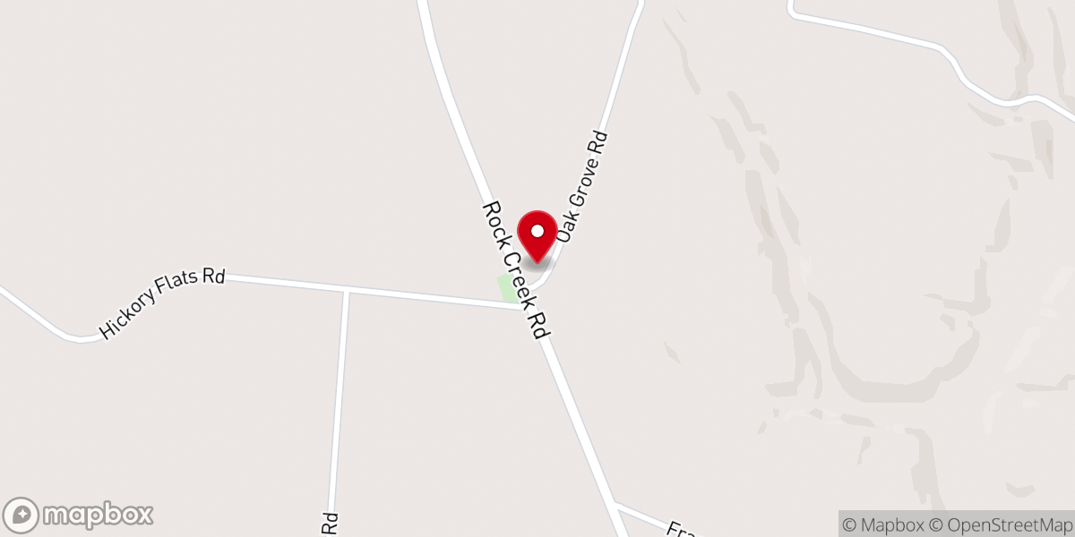 Map showing location of Oak Grove Church