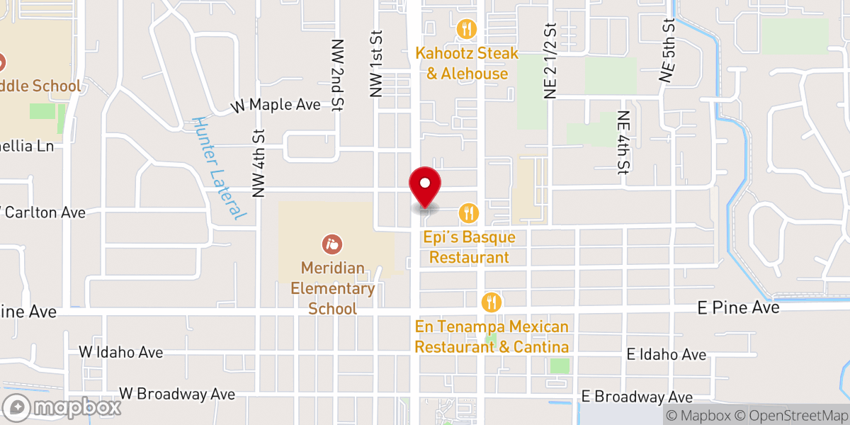 Map showing location of Meridian Missionary Baptist Church