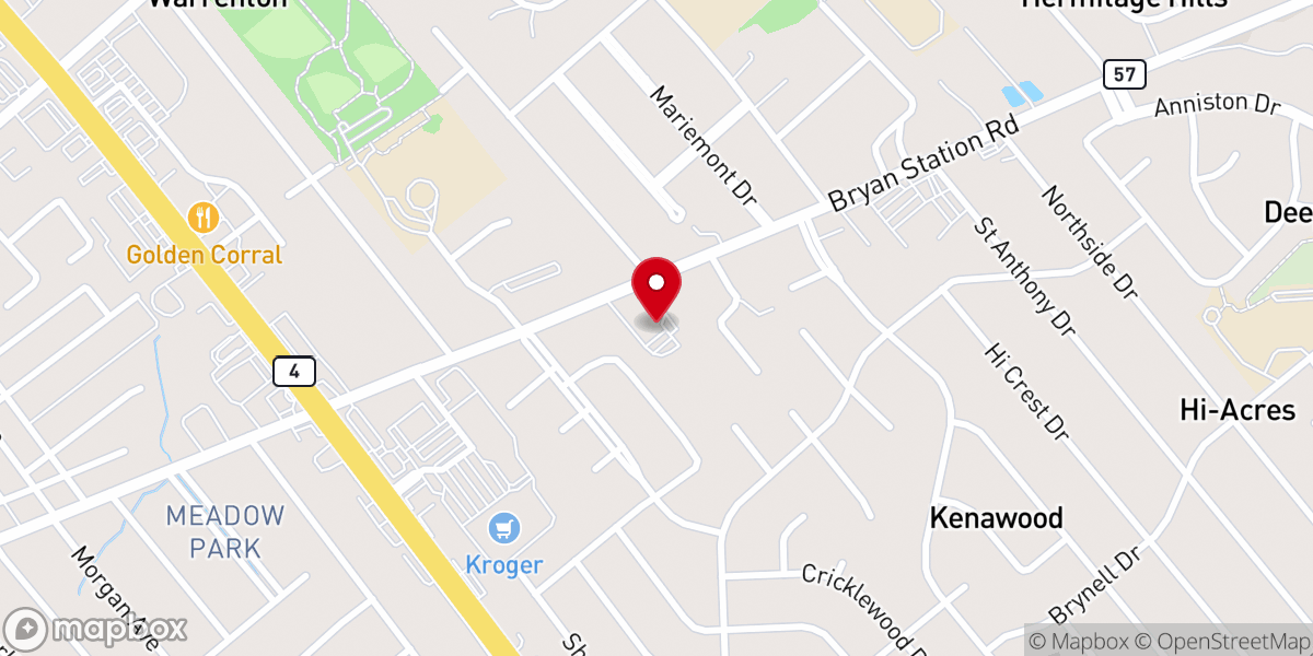 Map showing location of North View Baptist Church