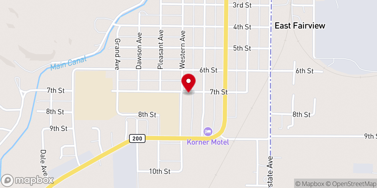 Map showing location of Fairview Alliance Church