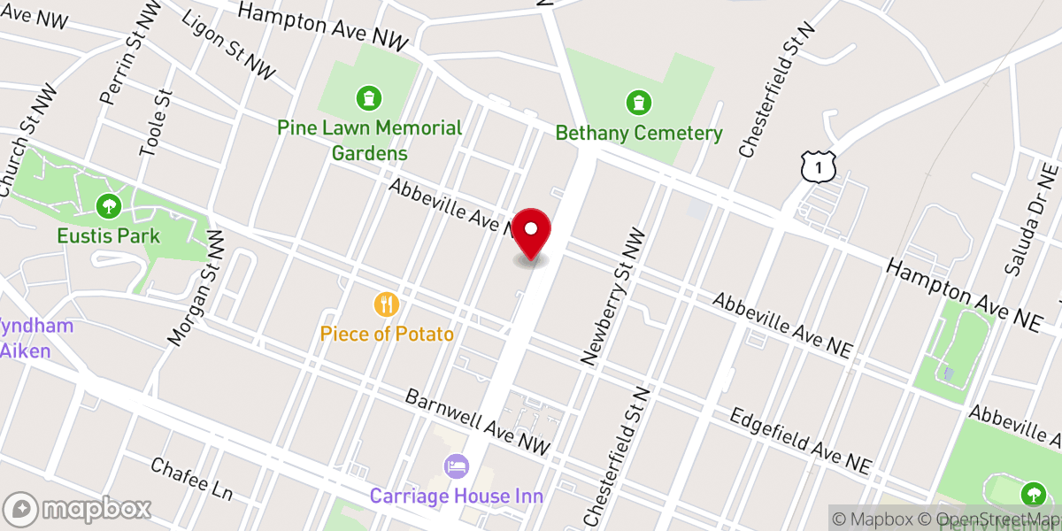 Map showing location of Second Baptist Church