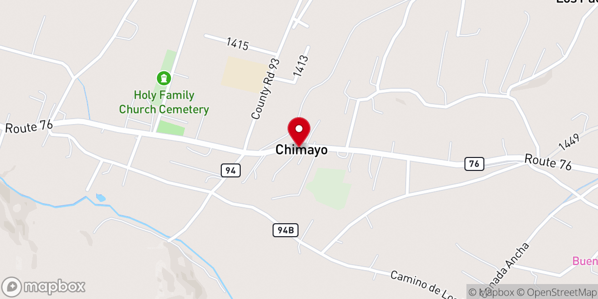 Map showing location of Chimayo