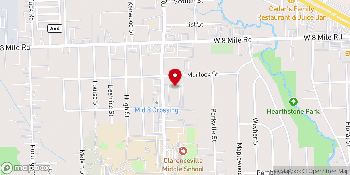 Map showing location of Clarenceville United Methodist Church