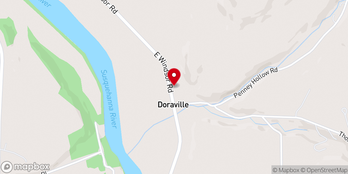 Map showing location of Three Pines Community Church