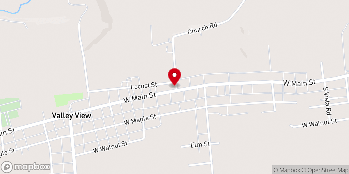 Map showing location of Valley View Church of God