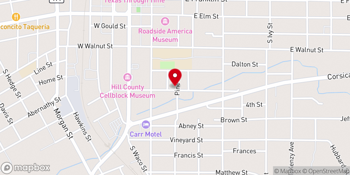 Map showing location of McDonald and Pine Church of Christ