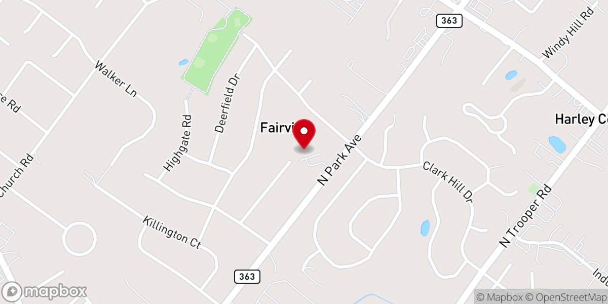 Map showing location of Calvary Chapel of Norristown