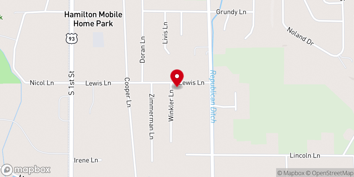 Map showing location of Faith Lutheran Church