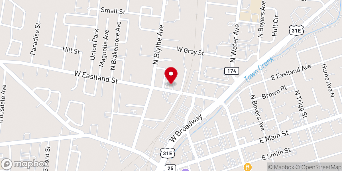 Map showing location of West Eastland Church of Christ