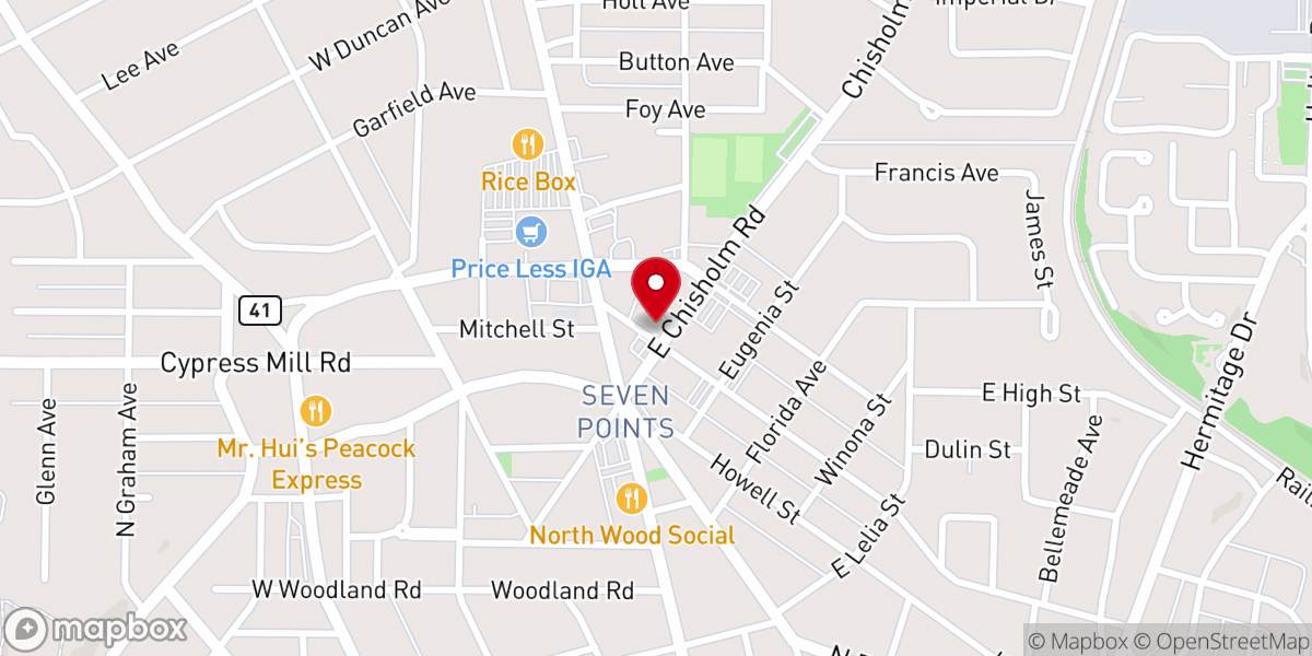 Map showing location of Armstead Christian Methodist Episcopal Chapel