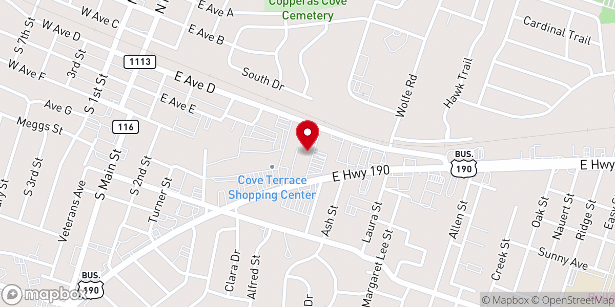 Map showing location of The Potter's House Christian Church