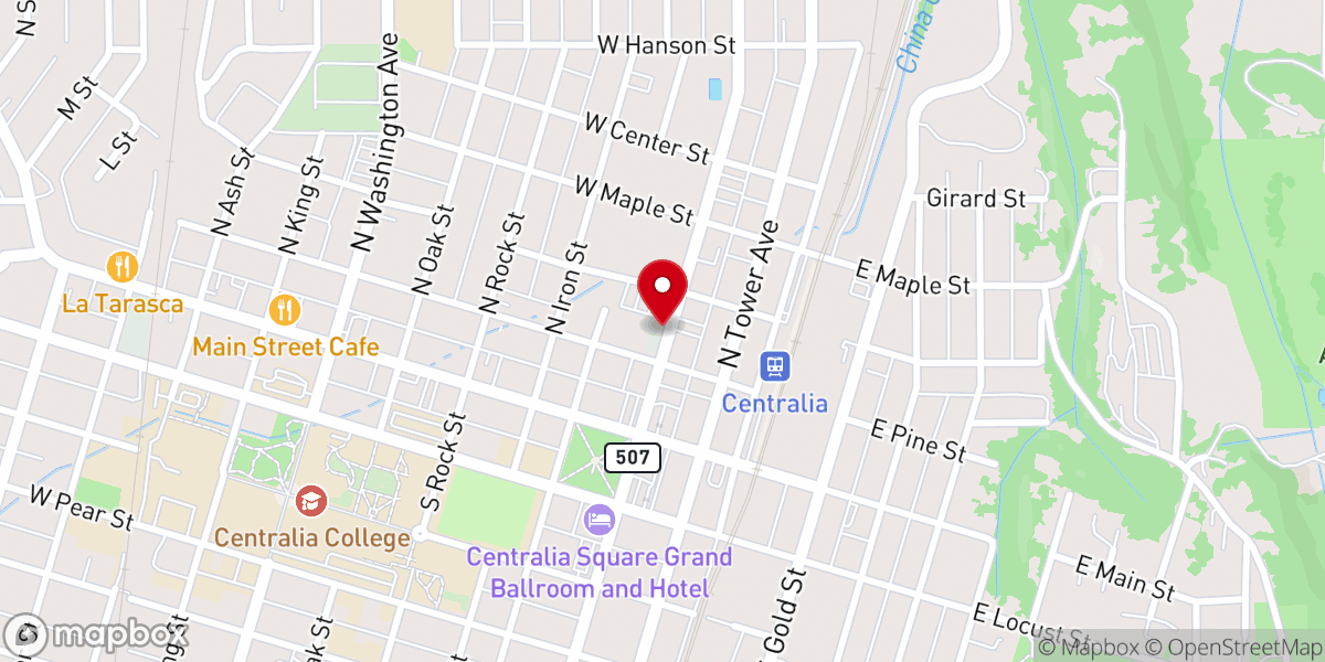 Map showing location of Centralia Bible Chapel